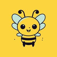 mignonne kawaii abeille chibi mascotte vecteur dessin animé style