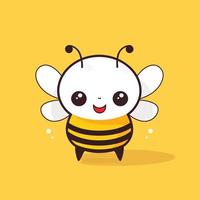 mignonne kawaii abeille chibi mascotte vecteur dessin animé style