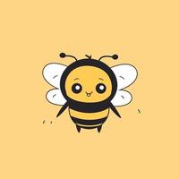 mignonne kawaii abeille chibi mascotte vecteur dessin animé style