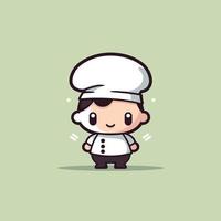 mignonne kawaii chef chibi mascotte vecteur dessin animé style