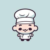 mignonne kawaii chef chibi mascotte vecteur dessin animé style