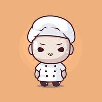 mignonne kawaii chef chibi mascotte vecteur dessin animé style