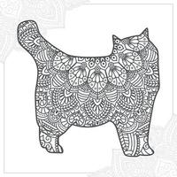 mandala de chat. éléments décoratifs vintage. motif oriental, illustration vectorielle. vecteur