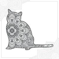 mandala de chat. éléments décoratifs vintage. motif oriental, illustration vectorielle. vecteur