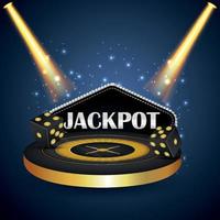 casino jackpot jeu en ligne avec roue de roulette créative vecteur