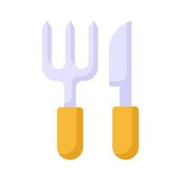 vecteur de fourchette et couteau montrant cuisine ustensiles, icône de coutellerie