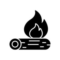 feu de camp, brûlant feu, bois Journal avec Feu flamme dans modifiable conception vecteur