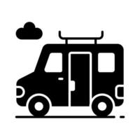 une van pour en voyageant, saisir cette modifiable icône de Voyage van, minibus pour en voyageant vecteur