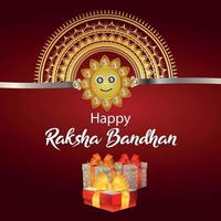 joyeux raksha bandhan célébration carte de voeux avec des cadeaux vecteur