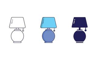 contour table lampe icône vecteur