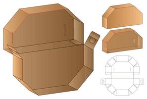 boîte d'emballage conception de modèle découpé. Maquette 3D vecteur