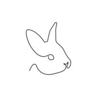 lapin un continu ligne vecteur graphique abstrait logo.