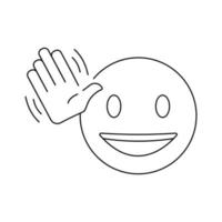 Bonjour emoji icône. branché moderne plat linéaire vecteur Bonjour emoji icône sur blanc Contexte de mince ligne emoji collection, contour vecteur illustration.