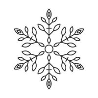 noir ligne vecteur flocons de neige icône. vecteur Noël et hiver ou Nouveau année symétrique conception.