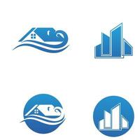 icônes de logo et de symboles de bâtiments d'accueil vecteur