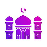 islamique mosquée pente icône bouton vecteur illustration