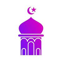 islamique mosquée pilier pente icône bouton vecteur illustration