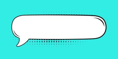 rétro Vide bande dessinée discours bulle avec noir demi-teinte ombres. vecteur illustration texte Cadre frontière, ancien conception, pop art style