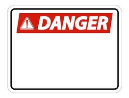 étiquette de signe de danger symbole sur fond blanc vecteur