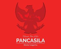 journée de pancasila avec carte de l & # 39; indonésie vecteur