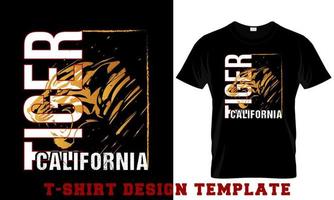 tigre Californie t- chemise conception modèle, mode impression conception vecteur