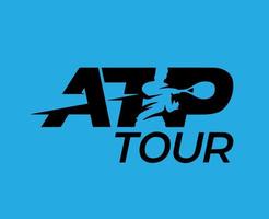 atp tour logo symbole noir tournoi ouvert Hommes tennis association conception vecteur abstrait illustration avec bleu Contexte