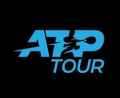 atp tour logo symbole bleu tournoi ouvert Hommes tennis association conception vecteur abstrait illustration avec noir Contexte