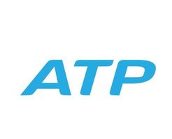 atp Nom logo symbole bleu tournoi ouvert Hommes tennis association conception vecteur abstrait illustration