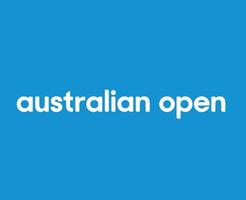 australien ouvert logo symbole Nom blanc tournoi tennis le championnats conception vecteur abstrait illustration avec bleu Contexte