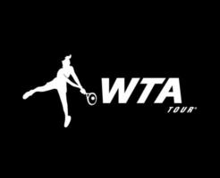 wta tour logo symbole blanc femmes tennis association conception vecteur abstrait illustration avec noir Contexte