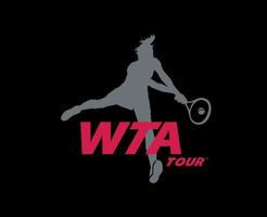 wta tour logo symbole femmes tennis association conception vecteur abstrait illustration avec noir Contexte