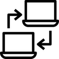 illustration vectorielle de partage d'ordinateur portable sur fond. symboles de qualité premium. icônes vectorielles pour le concept et la conception graphique. vecteur