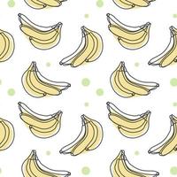 sans couture modèle, contour bananes avec coloré taches sur une blanc Contexte. pastel couleurs. minimal moderne conception. fruit arrière-plan, vecteur