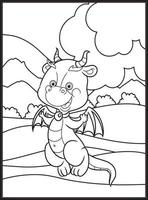 dragon coloration pages pour des gamins vecteur