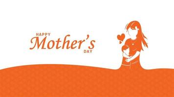 content de la mère journée salutation animation. mouvement texte modèle avec Orange couleur. Animé de la mère journée Contexte. vecteur