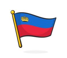 dessin animé illustration de drapeau de Liechtenstein sur drapeau vecteur
