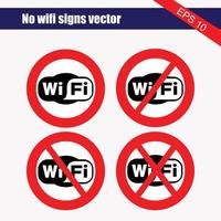 non Wifi signe sur blanc background.vector illustration vecteur