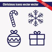 jeu d'icônes de Noël. illustrations vectorielles. vecteur