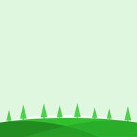 plat illustration de vert Prairie paysage avec pin des arbres. environnement vecteur Contexte