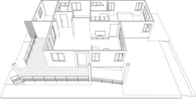 3d illustration de Résidentiel projet vecteur