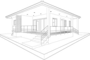 3d illustration de Résidentiel projet vecteur