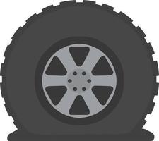 accident et réparation. crevé roue de auto. élément de pneu un service gare. dessin animé plat illustration vecteur