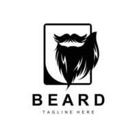 logo barbe, salon de coiffure vectoriel, conception pour l'apparence masculine, coiffeur, cheveux, mode vecteur