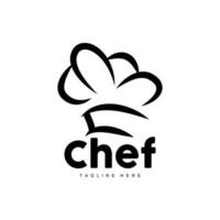 logo de chapeau de chef, collection de chapeaux de chef faits à la main de vecteur de cuisine, conception de marque de produit