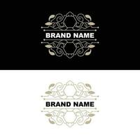 modèle de logo d'ornement minimaliste élégant ornement de luxe entreprise de décoration de mariage, invitation de style batik, batik, frasion, conception de marque initiale vecteur