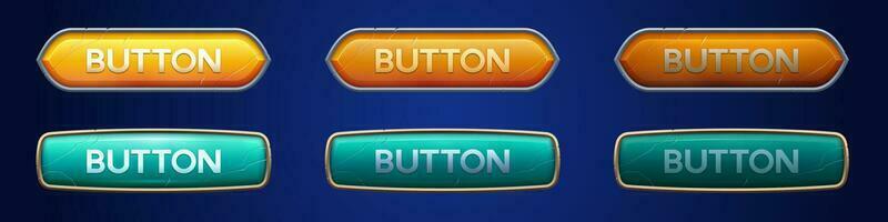 médiéval ui Jeu bouton Cadre lutin pour animation vecteur