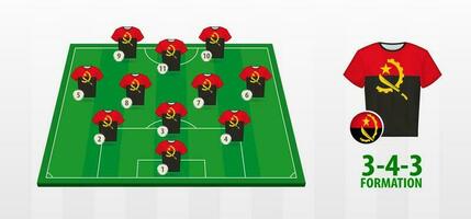 angola nationale Football équipe formation sur Football champ. vecteur