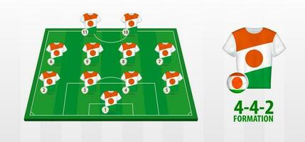 Niger nationale Football équipe formation sur Football champ. vecteur