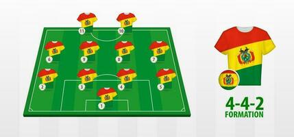 Bolivie nationale Football équipe formation sur Football champ. vecteur