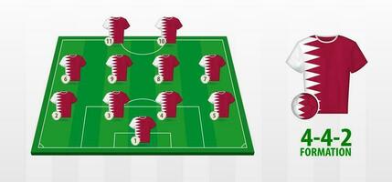 Qatar nationale Football équipe formation sur Football champ. vecteur